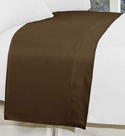 Elegant Comfort Premium Hotel Quality 1-Piece Flat Sheet, Luxury and Softest 1500 Premium Hotel Quality Microfiber Bedding Flat Sheet, Wrinkle-Free, Stain-Resistant, King, Chocolate Brown