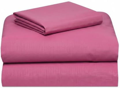 Twin XL Cotton Knit Jersey Sheet Set, 15" Deep Pocket, Pink, 3PC