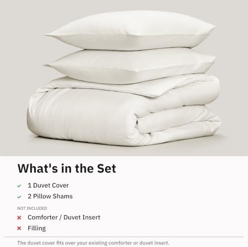 California Design Den Luxury Duvet Cover Set Oversized King, Ivory
