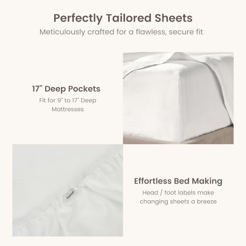 BIOWEAVES 100% Organic Cotton 1 King Size Fitted Sheet Only | 300 Thread Count Sateen Weave GOTS Certified with Deep Pocket - White