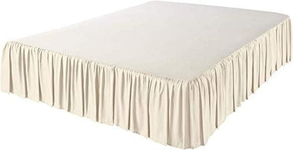 Mattress-Homes Ruffled Bed Skirt Split Corners with Platform, Tailored Fit Wrinkle Free Ultra-Soft Microfiber Dust Ruffle, Upto 14" Drop, King, Ivory
