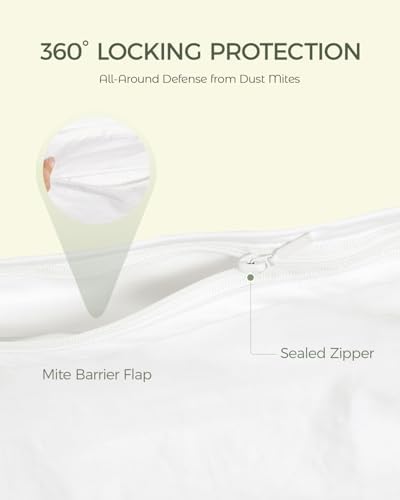 FAUNNA 100% Cotton Duvet Cover Dust Mite Bed Bug Comforter Protector, Queen