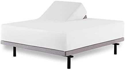 1 Piece Top Split King Fitted Sheet for Adjustable beds, Pinstripe White