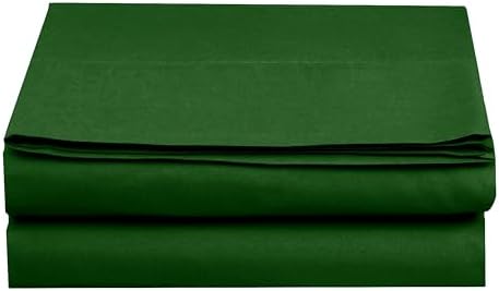 Elegant Comfort Premium Hotel Quality 1-Piece Flat Sheet, Luxury and Softest 1500 Premium Hotel Quality Microfiber Bedding Flat Sheet, Wrinkle-Free, Stain-Resistant, California King, Hunter Green
