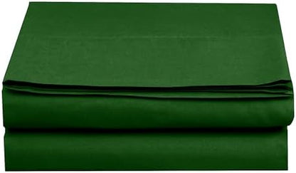 Elegant Comfort Premium Hotel Quality 1-Piece Flat Sheet, Luxury and Softest 1500 Premium Hotel Quality Microfiber Bedding Flat Sheet, Wrinkle-Free, Stain-Resistant, King, Hunter Green