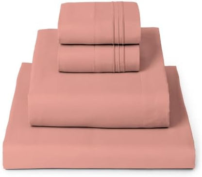 Mellanni Iconic 4-Piece, Ultra Soft Sheet Set (California King, Coral)