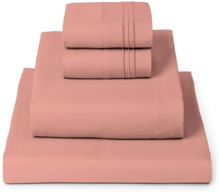 Mellanni Iconic 4-Piece, Ultra Soft Sheet Set (Queen, Coral)