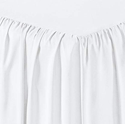 Amazon Basics Ruffled Bed Skirt, Classic Style, Wrinkle and Fade Resistant, Machine Washable, 16" Drop, Full, White