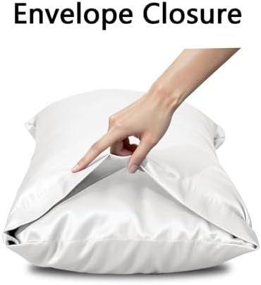Vielit Satin Body Pillow Pillowcase 1pc,Silky Body Pillow Cover Similar to Silk Pillow Cases Soft Body Pillow Case 20x54 & Envelope Closure,Gift for Women Men Cream White & 1 Satin Scunchie