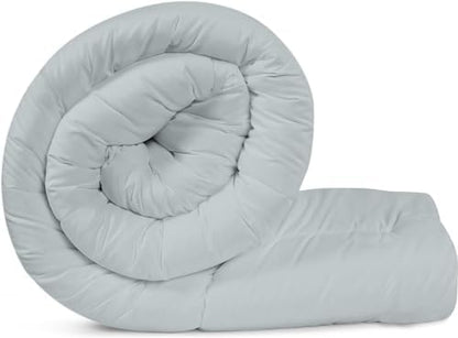 Utopia Bedding Comforter Duvet Insert, Quilted Comforter with Corner Tabs, Box Stitched Down Alternative Comforters (Light Grey, 155 x 220)