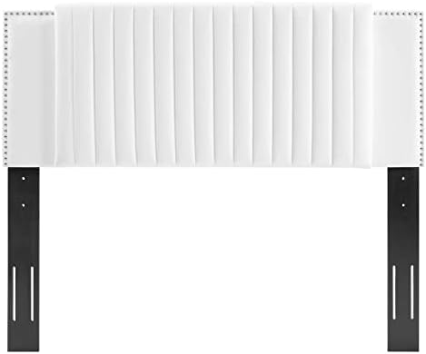 Modway MOD-6662-WHI Felicity Channel Tufted Performance Velvet Full/Queen Headboard, White