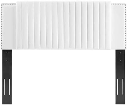 Modway MOD-6662-WHI Felicity Channel Tufted Performance Velvet Full/Queen Headboard, White