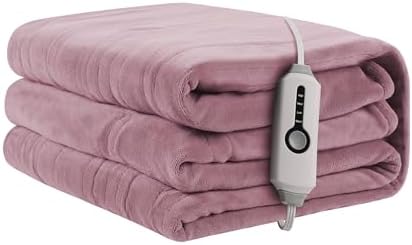 ReyyNio Electric Heated Blanket Twin Size 62"x84", 10H Auto-Off, Purple