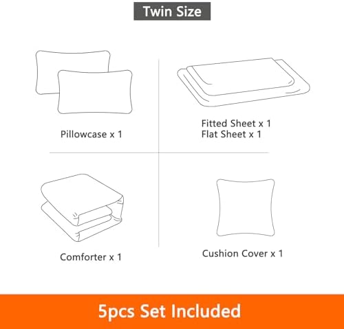 5 Pieces Boys Twin Size Gaming Comforter Set, Blue 3D Cool Video Game Controller Bed in a Bag with Sheets, Soft Lightweight Microfiber Gamer Bedding for Kids Teens, All Season Room Decor Twin52