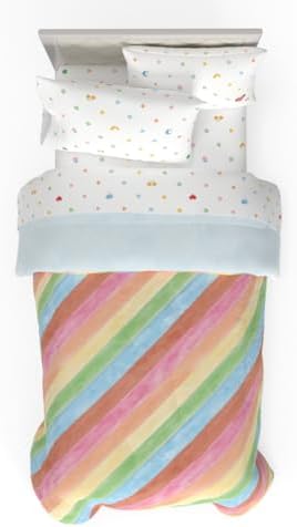 Care Bears Classic Super Soft Cozy Reversible Microfiber Comforter and Sheet Set, 4 Piece Twin Size, (Official Licensed Product) By Franco Collectibles