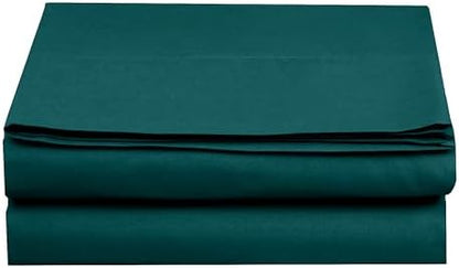 Elegant Comfort Premium Hotel Quality 1-Piece Flat Sheet, Luxury and Softest 1500 Premium Hotel Quality Microfiber Bedding Flat Sheet, Wrinkle-Free, Stain-Resistant, Twin/Twin XL, Marine Teal