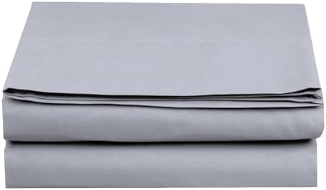 Elegant Comfort Premium Hotel Quality 1-Piece Flat Sheet, Luxury and Softest 1500 Premium Hotel Quality Microfiber Bedding Flat Sheet, Wrinkle-Free, Stain-Resistant, California King, Silver