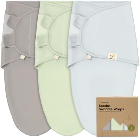 KeaBabies 3-Pack Organic Baby Swaddles for Newborns, Infant, Ripple, 0-3M