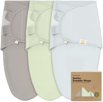 KeaBabies 3-Pack Organic Baby Swaddles for Newborns, Infant, Ripple, 0-3M
