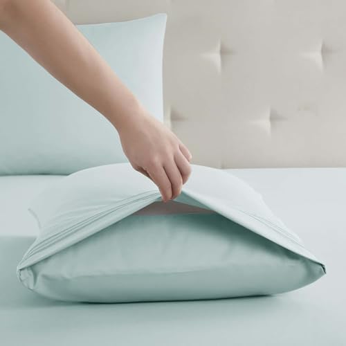 Clara Clark Twin XL Sheets, 5 Piece Set - Hotel Luxury Bed Sheets, Super Soft Bedding Set, Twin XL Size, Aqua Light Blue