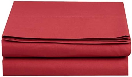Elegant Comfort Premium Hotel Quality 1-Piece Flat Sheet, Luxury and Softest 1500 Premium Hotel Quality Microfiber Bedding Flat Sheet, Wrinkle-Free, Stain-Resistant, Twin/Twin XL, Burgundy