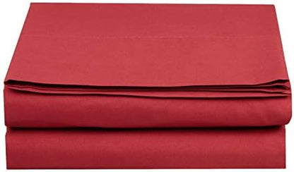 Elegant Comfort Premium Hotel Quality 1-Piece Flat Sheet, Luxury and Softest 1500 Premium Hotel Quality Microfiber Bedding Flat Sheet, Wrinkle-Free, Stain-Resistant, Twin/Twin XL, Burgundy
