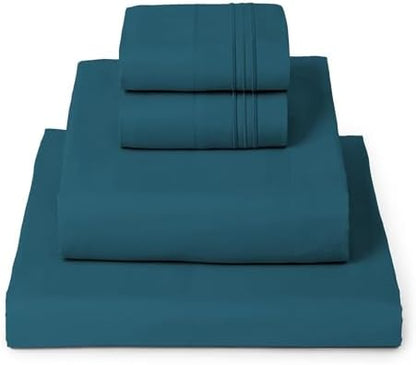 Mellanni Iconic 4-Piece Double-Brushed Microfiber Sheet Set (Queen, Teal)