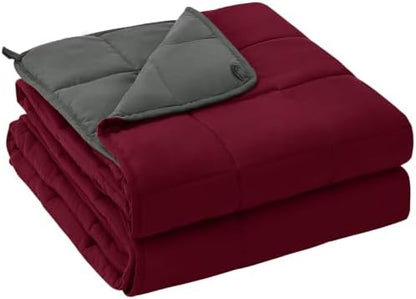 yescool Weighted Blanket for Adults 12lbs Queen Size, 60" x 80", Red Grey
