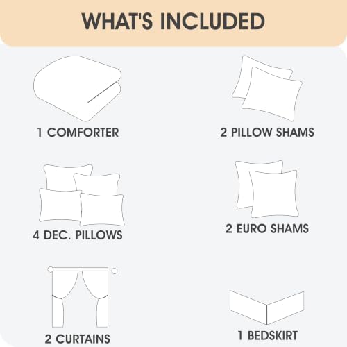 LANCO MODERN LIFESTYLE 12 Pieces Black Gold California King Comforter Set