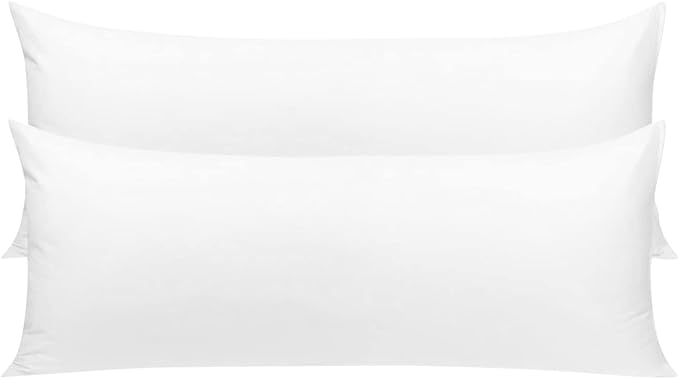 YIYEA Body Pillow Cover Set of 2, Ultra Soft 1800TC Hotel Quality Double Brushed Microfiber Body Pillow Pillowcases, Envelope Closure, Fade Resistant (20"x54", Black)