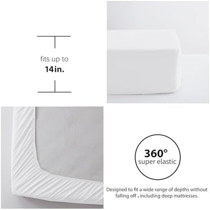 Zzlpp Full Size Comforter Sets 7 Piece, White Bed in a Bag Full Bedding Set