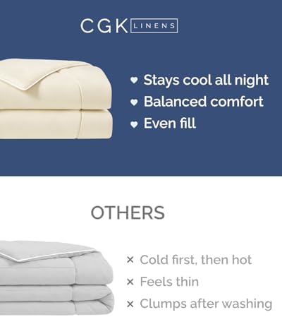 Cooling Comforter King Size - Cooling Summer Blanket - 104x90 (Off White)