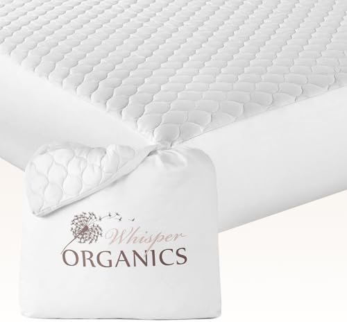 Whisper Organics 100% Cotton Organic Quilted Mattress Pad Protector