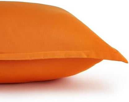 Amazon Basics 3-Piece Soft, All-Season Microfiber Kid's Comforter and Pillow Sham Set, Full/Queen, Bright Orange, Solid