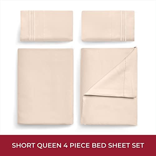 Mellanni Iconic 4-Piece, Ultra Soft Sheet Set (RV/Short Queen, Beige)