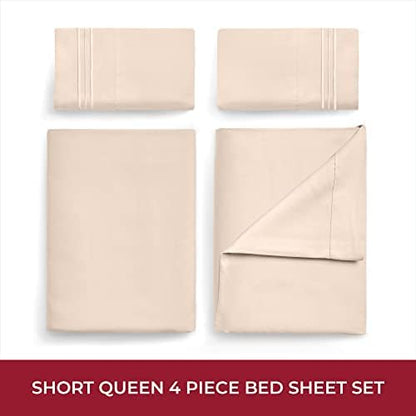 Mellanni Iconic 4-Piece, Ultra Soft Sheet Set (RV/Short Queen, Beige)