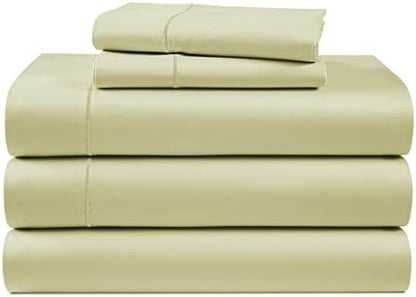 LANE LINEN Split King Sheets 100% Egyptian Cotton Sateen - Seafoam