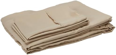Sweet Home Collection 5 Piece Comforter Set Bag Solid Color All Season Soft Down Alternative Blanket & Luxurious Microfiber Bed Sheets, Beige, Twin XL
