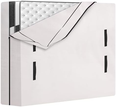 HOMESURE Mattress Bags for Moving and Storage with 8 Handles - Mattress Cover for Moving - Heavy Duty, Strong Zipper Closure, Moving Supplies & Moving Bag - Semi-Transparent, Queen