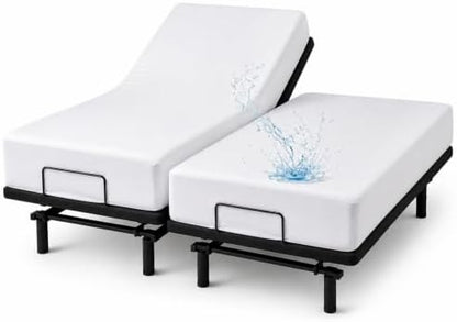 1 Pack Split King Mattress Protector Waterproof Cover for Adjustable Bed