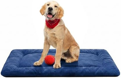 Dog Crate Pad Washable Dog Bed for Crate Medium Cozy Mat 36-Inch Navy Blue