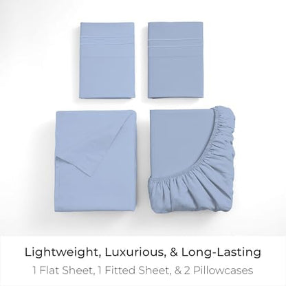 Mellanni Iconic 4-Piece, Ultra Soft Sheet Set (Full, Sky Blue)