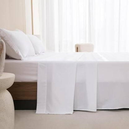 Andency Oversized King Comforter Set, 7 Pieces White Bedding