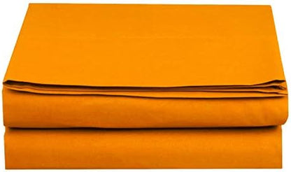 Elegant Comfort Premium Hotel Quality 1-Piece Flat Sheet, Luxury and Softest 1500 Premium Hotel Quality Microfiber Bedding Flat Sheet, Wrinkle-Free, Stain-Resistant, King, Orange
