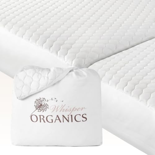 Whisper Organics 100% Cotton Organic Quilted Mattress Pad Protector