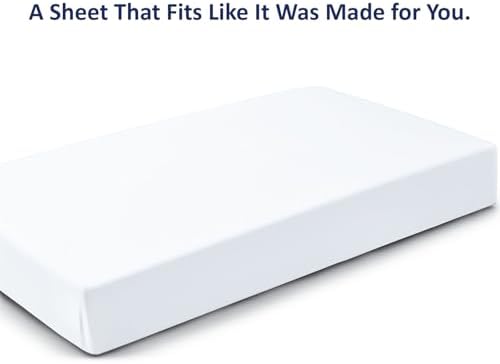 1 Peice Cot Size 25" x 75" Fitted Sheet Only, 100% Egyptian Cotton, White