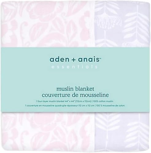 aden + anais Essentials Dream Blanket, Muslin Baby Blankets for Girls & Boys, Ideal Lightweight Newborn Nursery & Crib Blanket, Shower & Registry Gift, Damsel - Savoy