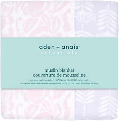 aden + anais Essentials Dream Blanket, Muslin Baby Blankets for Girls & Boys, Ideal Lightweight Newborn Nursery & Crib Blanket, Shower & Registry Gift, Damsel - Savoy