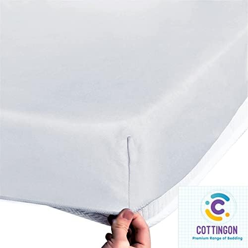 1 Piece Top Split King Fitted Sheet for Adjustable beds, 34" Split, White