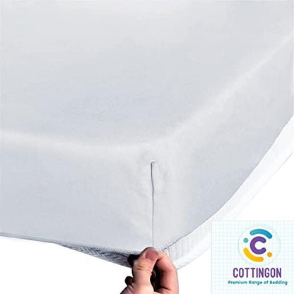 1 Piece Top Split King Fitted Sheet for Adjustable beds, 34" Split, White